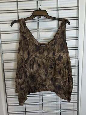 Allen B. by Allen Schwartz Sleeveless Animal Print Peplum Tank Top